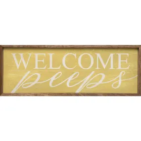 Welcome Peeps Wood Framed Print