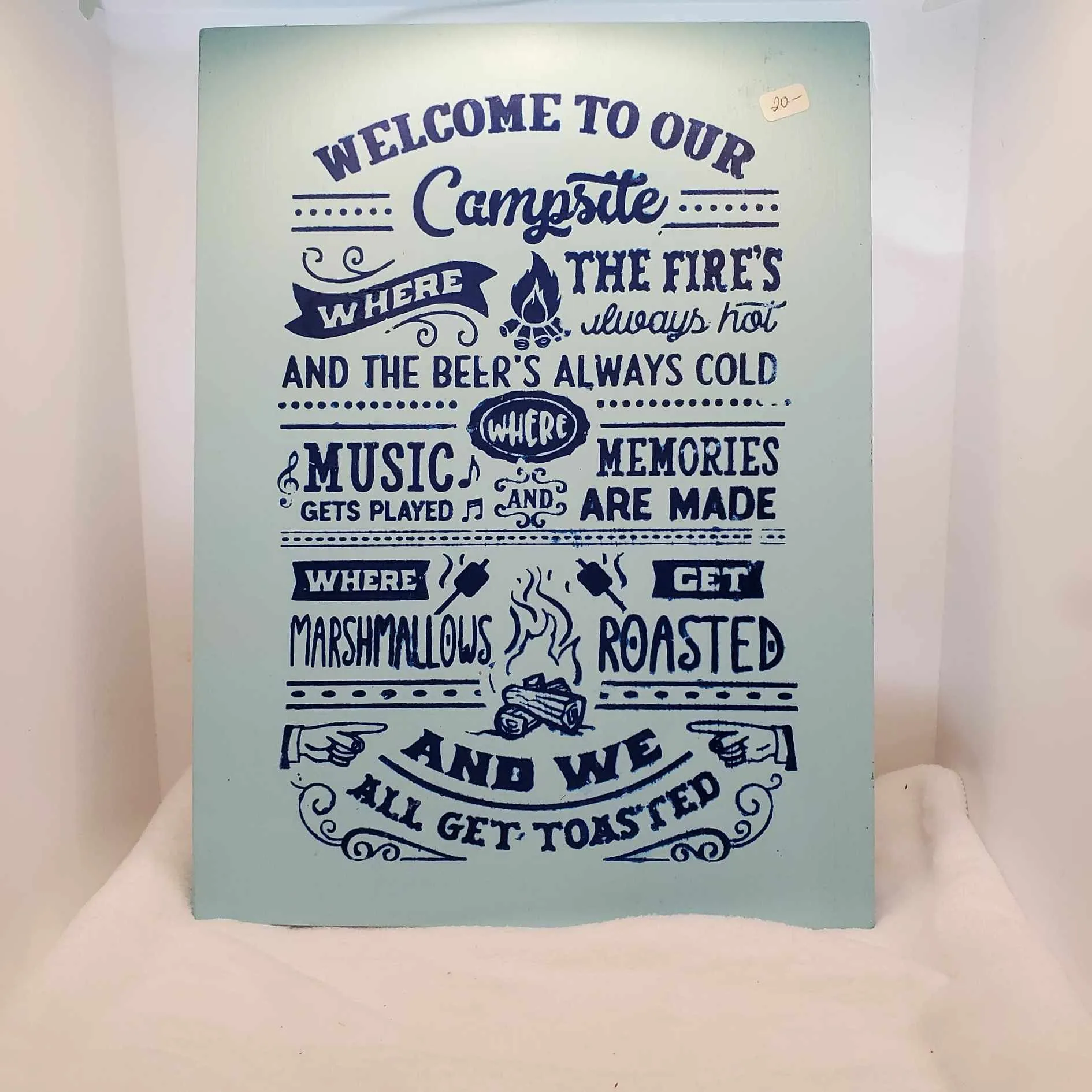 Welcome to the Campsite Hand Chalked Sign