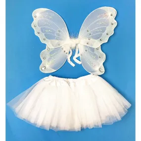 White Fairy Costume Kit for Babies and Toddlers, White Tutu