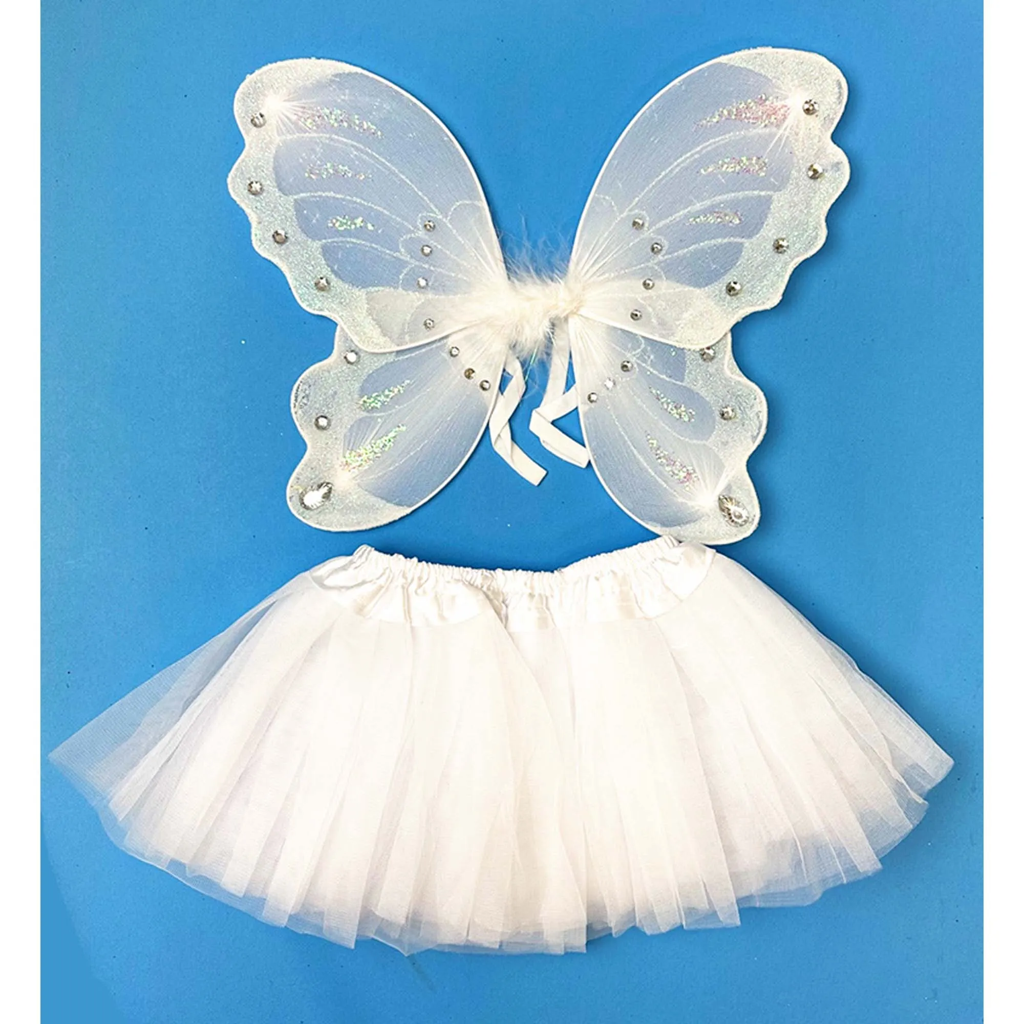 White Fairy Costume Kit for Babies and Toddlers, White Tutu