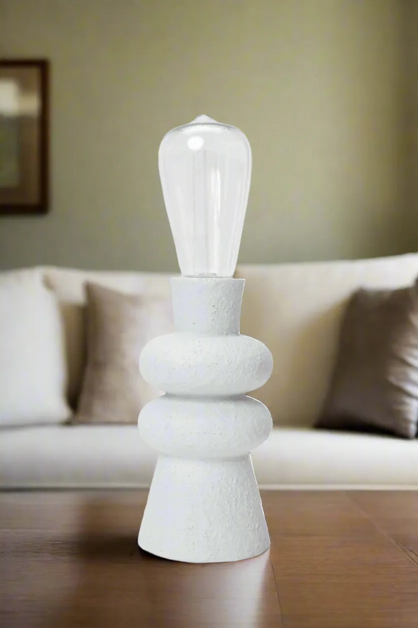 White Mini Bulb With Ceramic Stand