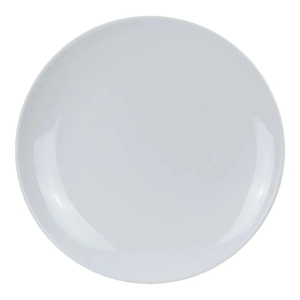 Yanco CO-110 Coupe Pattern Round Plate, 10" Diameter, Melamine, White Color, Pack of 24