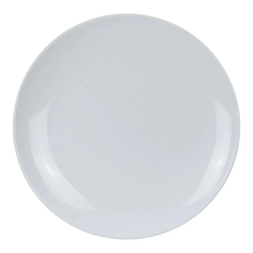 Yanco CO-113 Coupe Pattern Round Plate, 13" Diameter, Melamine, White Color, Pack of 12