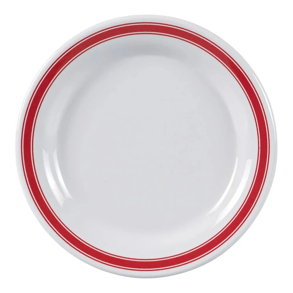 Yanco HS-106 Houston 6.5" Round Plate in White Melamine - Pack of 48