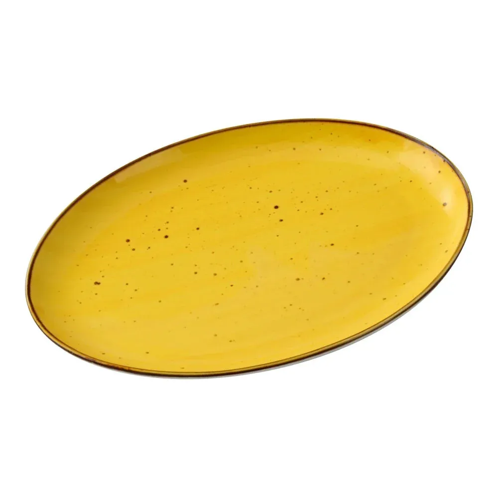 Yanco LY-2110YL Lyon 7" Reactive Glaze Yellow Coupe Dinner Plate, Pack of 24