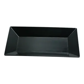 Yanco RM-210BK 6" Black Melamine Rectangular Rome Plate, Pack of 24