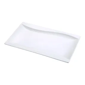 Yanco SW-211 7" White Porcelain Rectangular Dinner Plate, Pack of 12