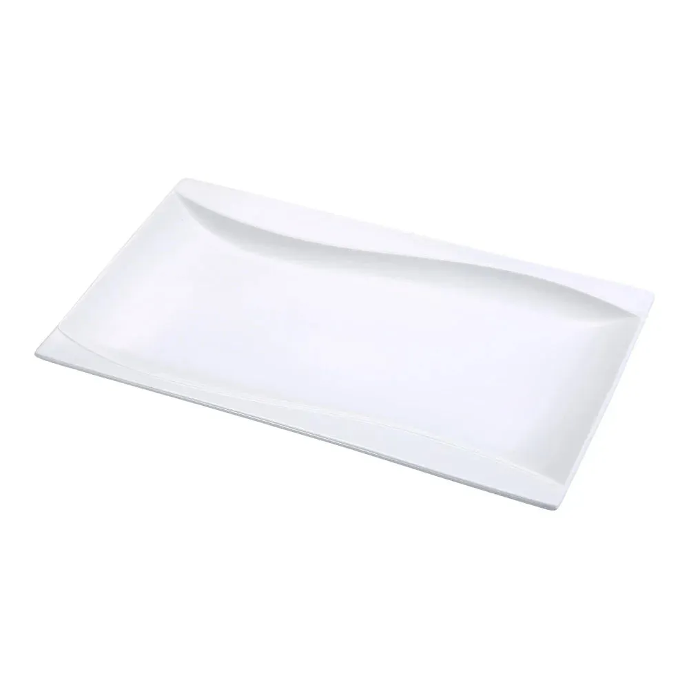 Yanco SW-211 7" White Porcelain Rectangular Dinner Plate, Pack of 12