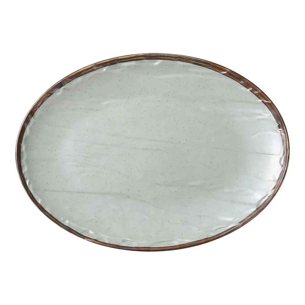 Yanco YO-2011 Yoto 8" Green Melamine Oval Plate with Matte Finish, Pack of 24