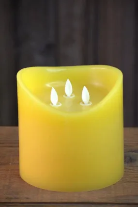 Yellow 3 Wick LED Candle